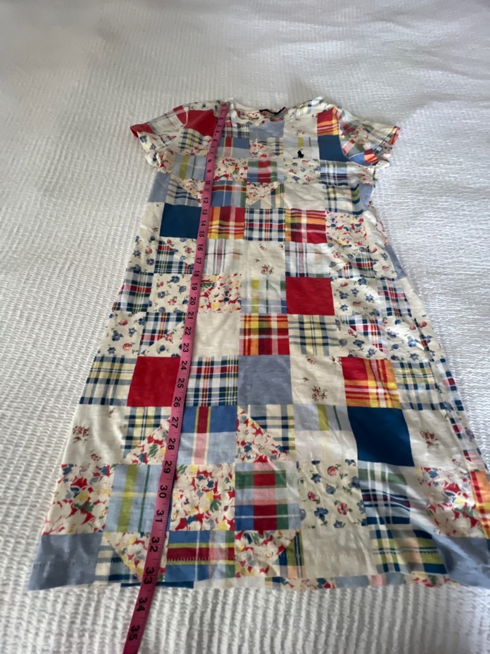 Polo by Ralph Lauren Cotton Patchwork Print Short Sleeve Dress - Size S/P - Picture 4 of 6